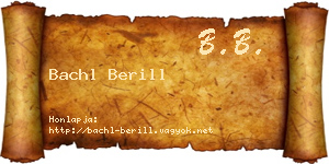 Bachl Berill névjegykártya
